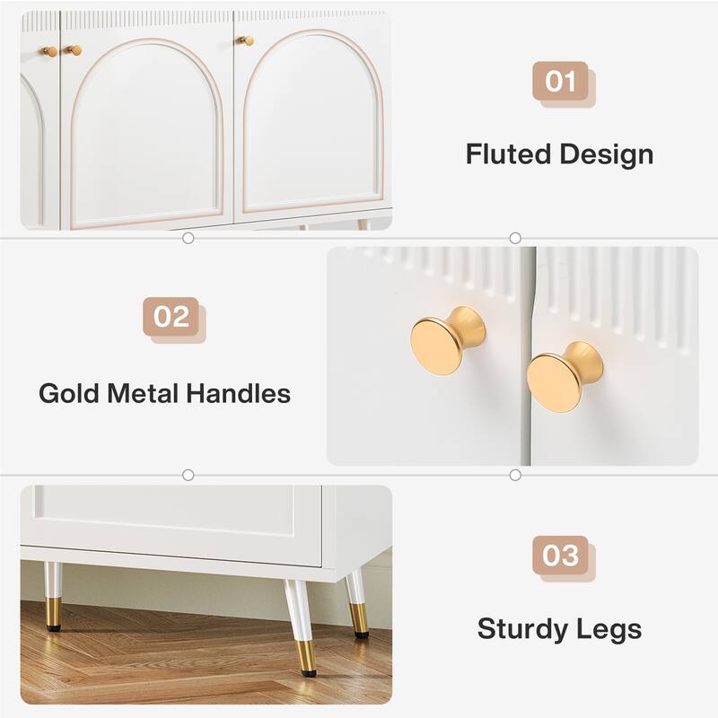 59.06-Inch Sideboard Buffet Cabinet with 3 Doors