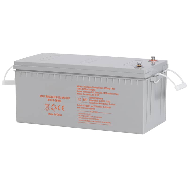 Rechargeable AGM Marine Battery with a Self-Discharge Rate, 1400A Current - 12V 200 AH 21.7'' x 9.4'' x 8.7'' - Grey