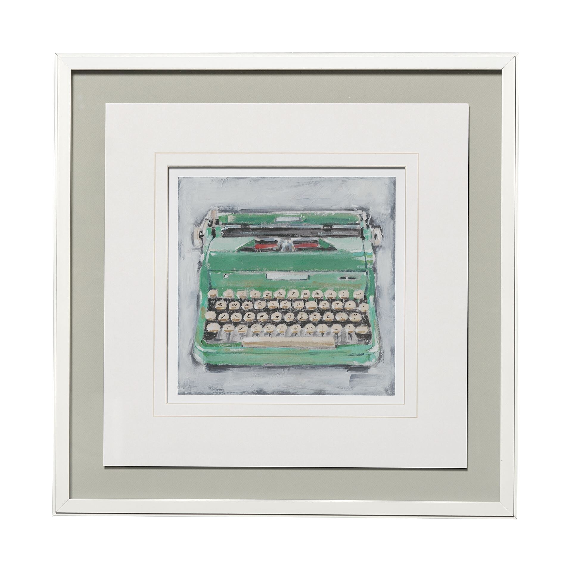 Vintage Typewriter II by Ethan Harper a Framed Art Print Matted under Glass