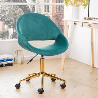 Ovios Cute Desk Chair Plush Velvet Office Chair For Home Or Office Task Chair For Computer Desk Green Gold Sportspyder