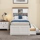 preview thumbnail 3 of 21, Captain Bed with Bookcase Headboard, Solid Wood Storage Platform Bed with Trundle & 3 Storage Drawers, for Kids Girls Boys