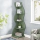 preview thumbnail 8 of 27, 5 Tier Corner Shelf Tall Bookshelf Bookcase 1PC - Green