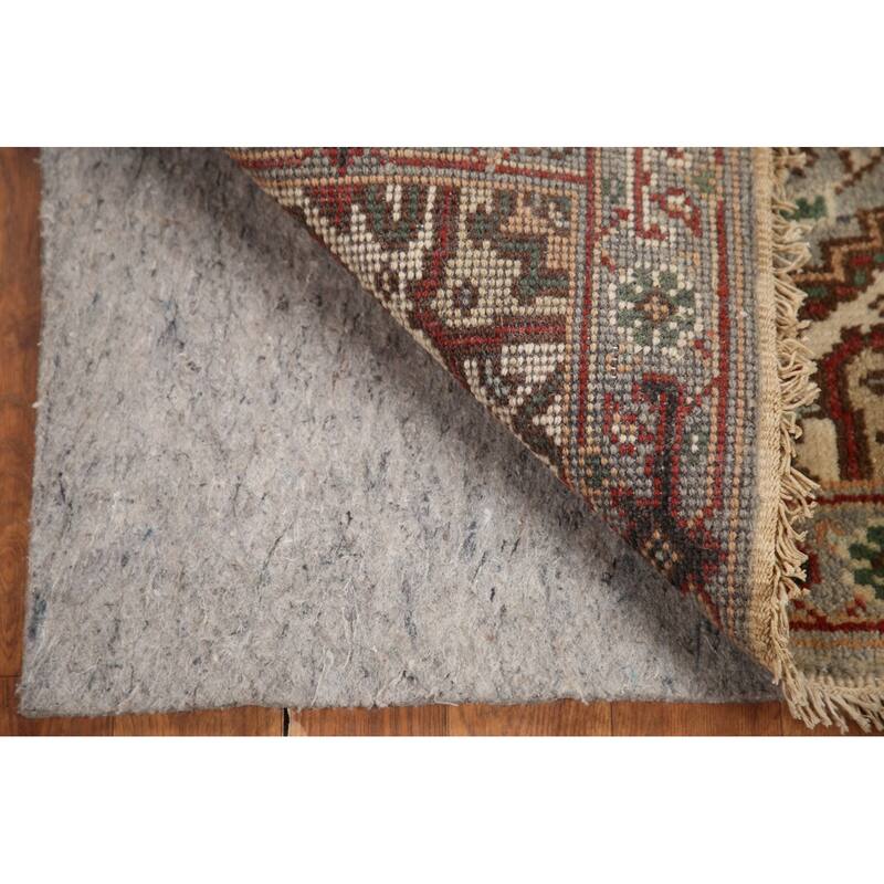 Hand Knotted Oriental 100% Wool Carpet Traditional Medallion Greys & Charcoal Heriz (serapi) Area Rug - 3' 0'' X 2' 0''
