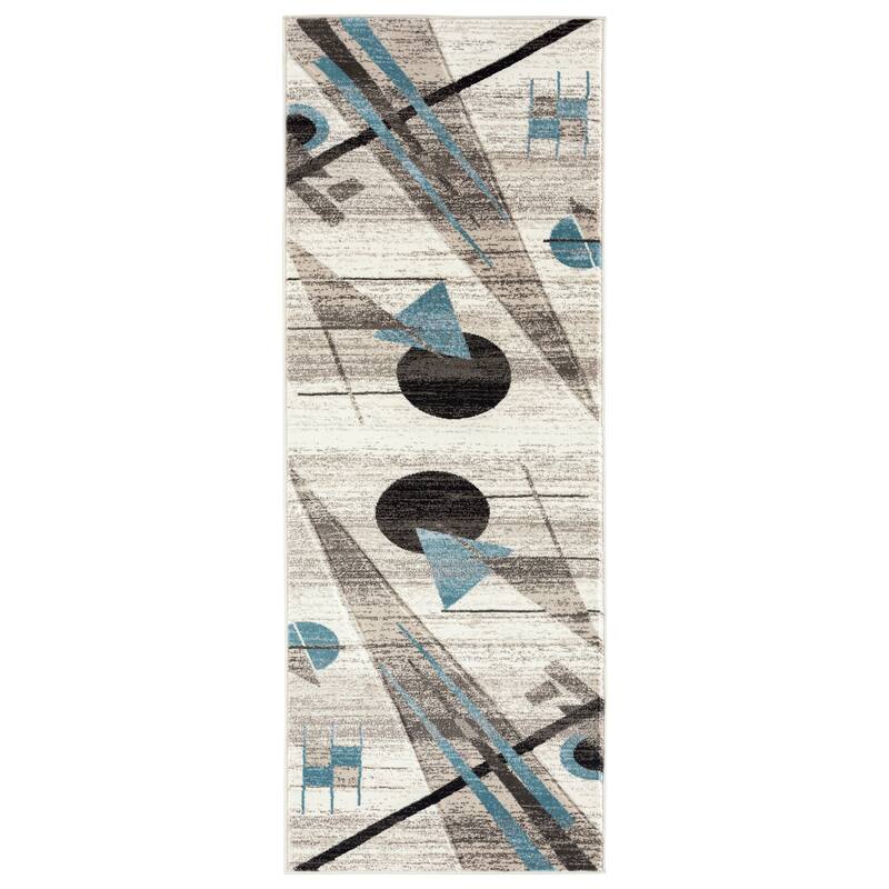 Crystal Collection Abstract Geometric Area Rug