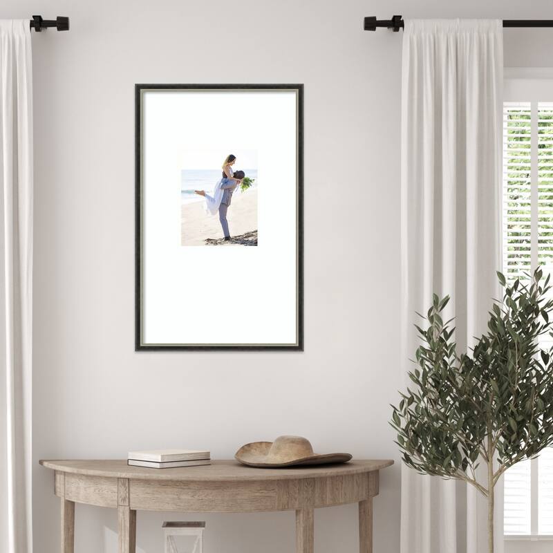 Theo Black Silver Narrow Framed Picture Frame, Photo Frame