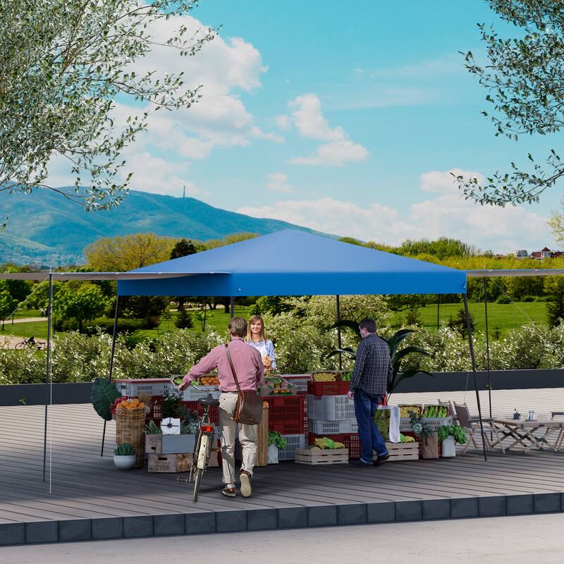 10x10 FT Pop-Up Canopy with 2 Sidewalls - Heavy-Duty Waterproof, UV-Resistant Tent for Outdoor Events, Markets & Gatherings