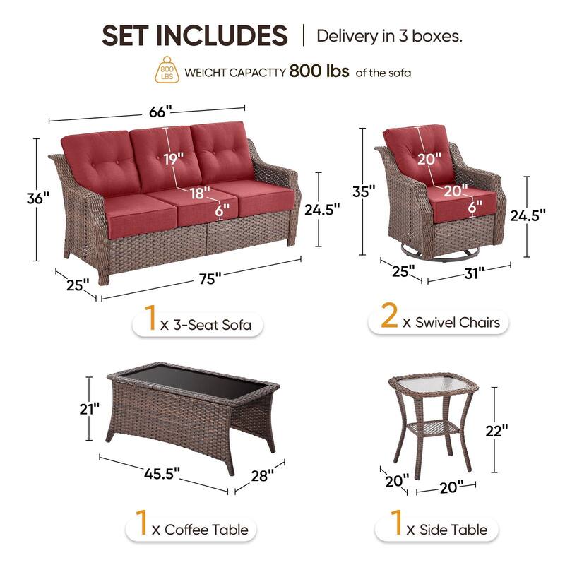 Outdoor Wicker Rattan Sofa Set for Garden