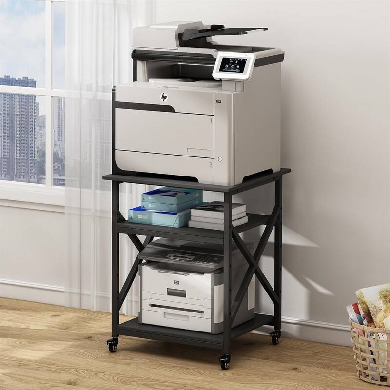 23.6 Inches Large Printer Stand - Black-3-tiers