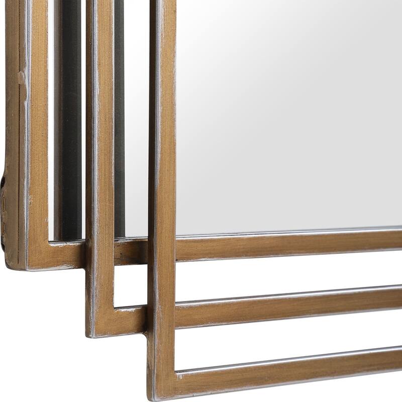Uttermost Amherst 37" x 24" Hollywood Glam Layered Frame Wall Mirror