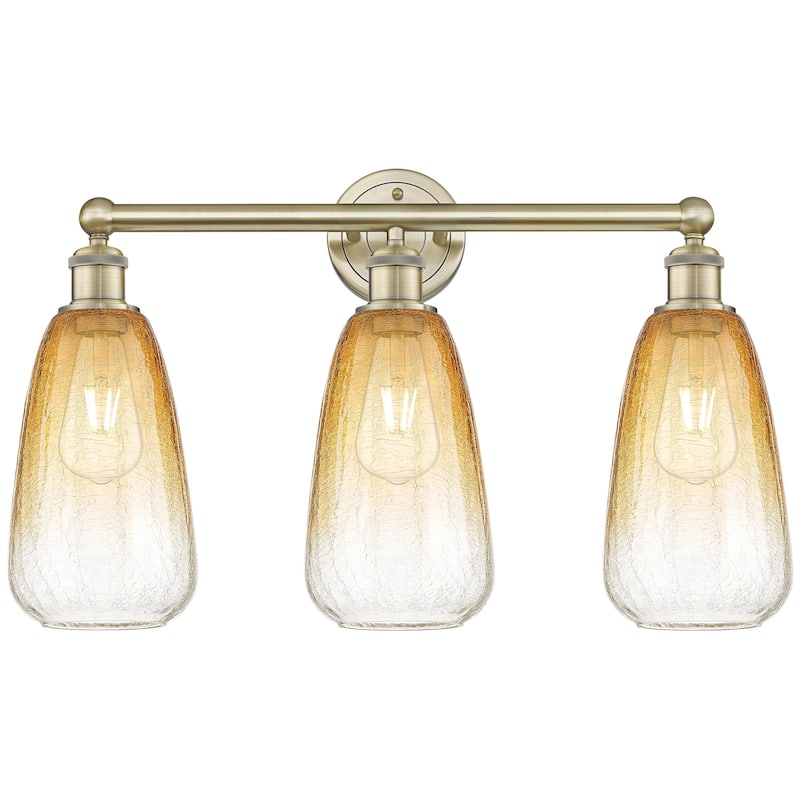 Innovations Lighting 616-3W-16-24 Brookhaven Almond Vanity Brookhaven - Antique Brass / Amber