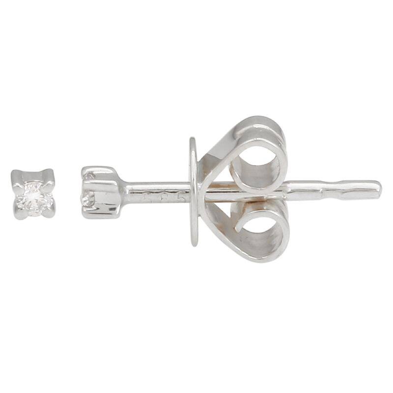 Joelle Collection Diamond Tiny Stud Earrings 1/50 ct. 14K Gold - White