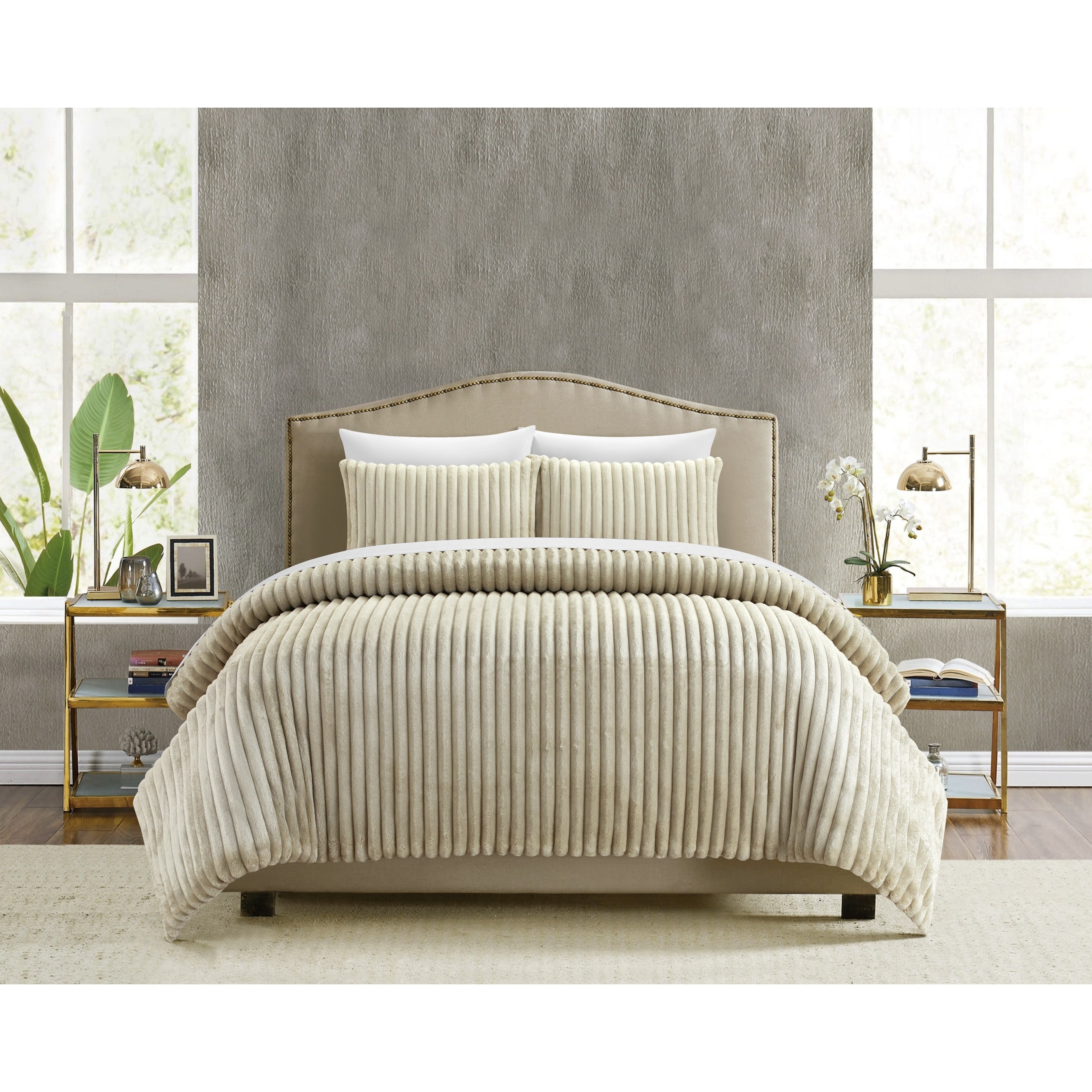 Chic Home Faris 7 Piece Quilted Micromink Backing Bed Comforter