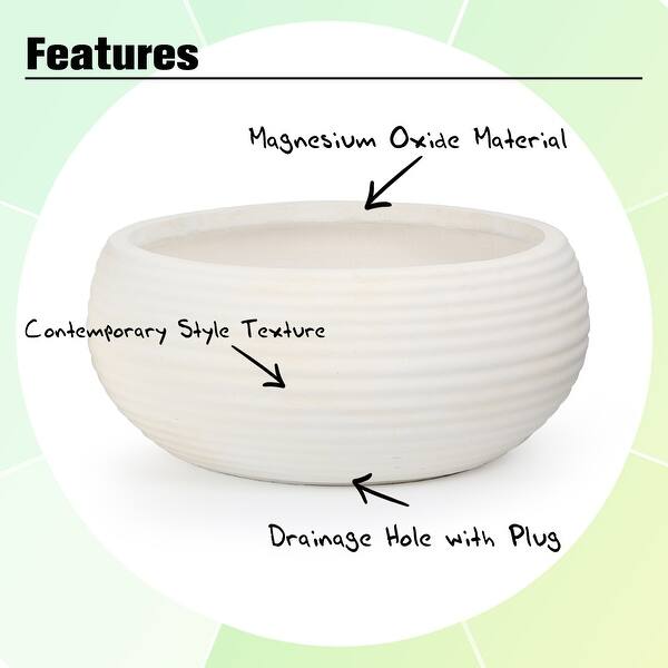 8-Inch Planter With Drain Hole & Removable Plug – Indoor/Outdoor Stoneware Pot In Blue