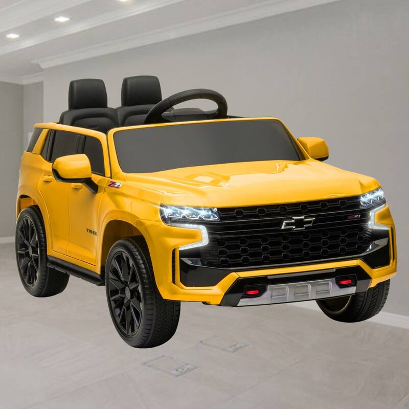 Chevrolet Licensed 12V Ride-On Car for Kids with Parent Remote, 4-Wheeler Suspension, Music & Lights, Ages 3-6 Years - Yellow