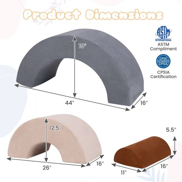 3-Piece Climbing Toys for Indoor Fun, Safe Playset for Active Toddlers - 44" x 16" x 19"