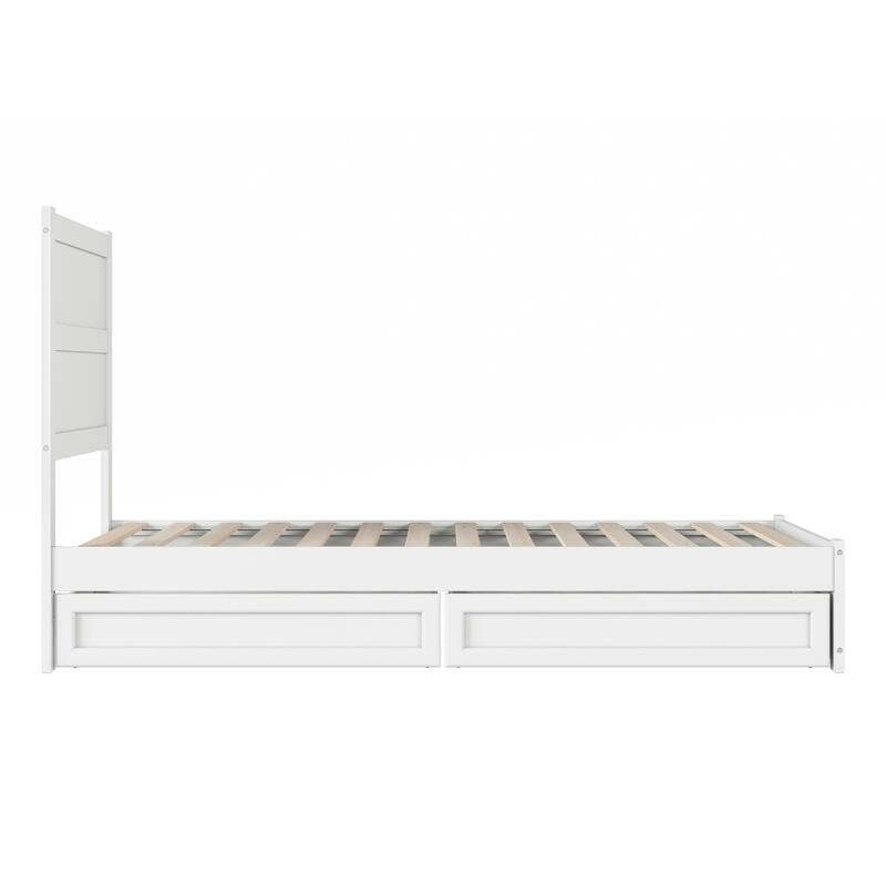 Aveline Wood Platform Bed with Matching Footboard & Storage Drawers