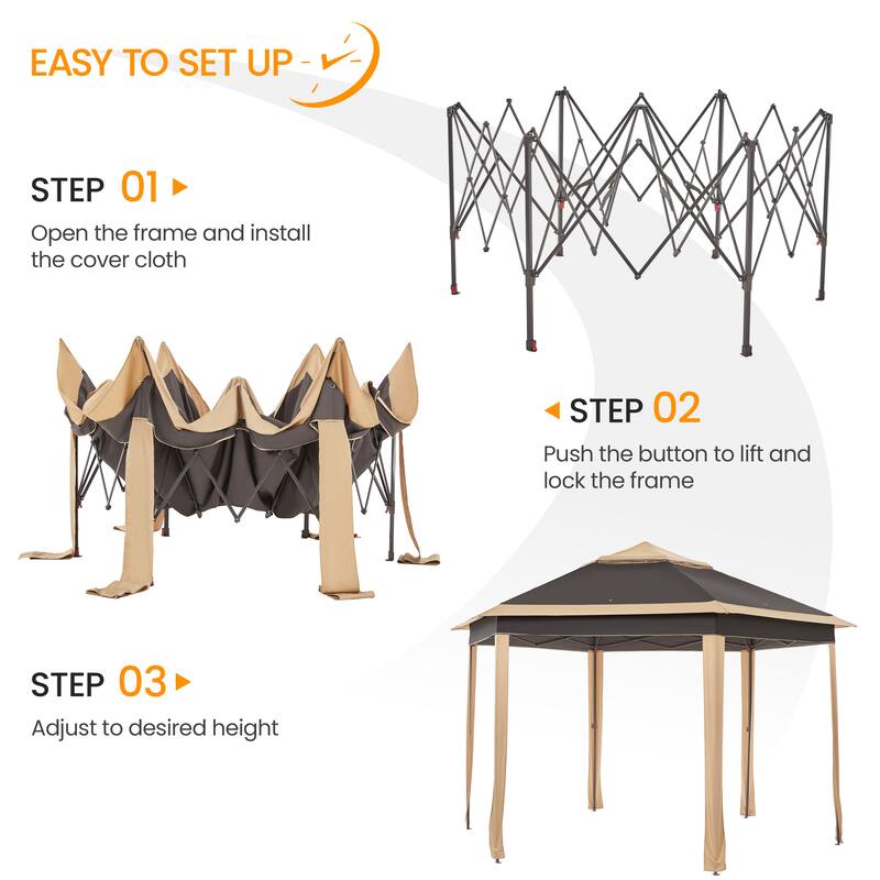 Yaheetech Outdoor Gazebo Pop Up Canopy with Metal Frame Mesh Netting