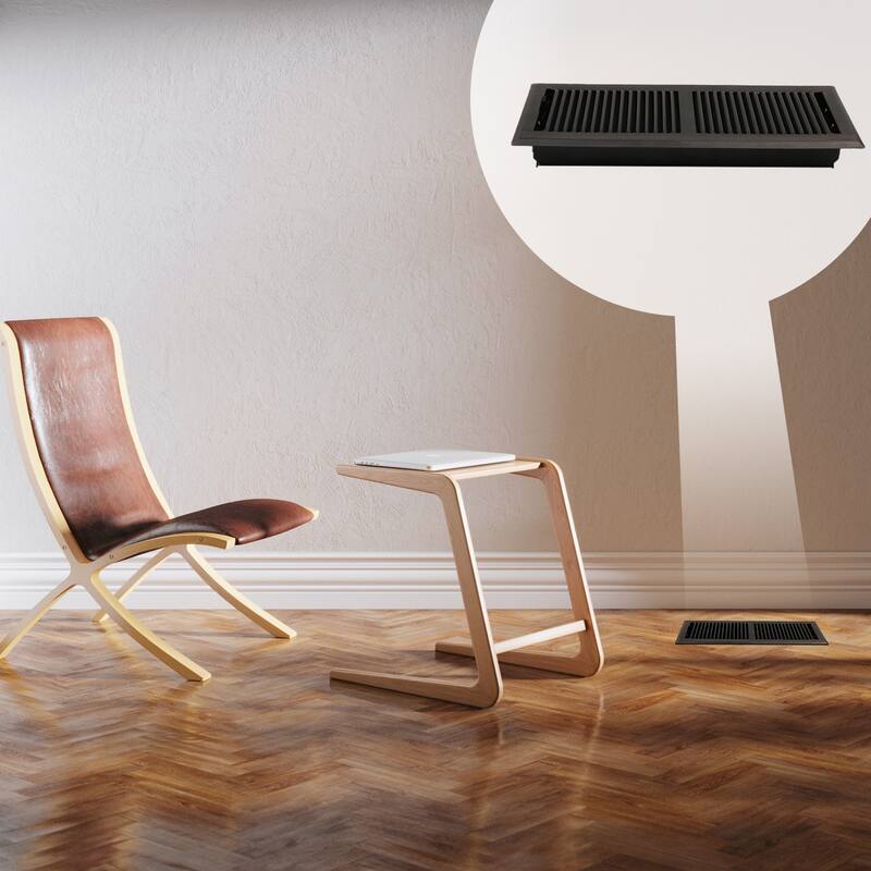 Akicon Stripe Design 4"x12" Floor Register with Trap Net