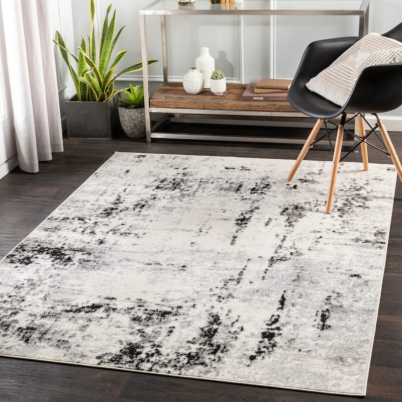 Livabliss Tiana Modern Abstract Area Rug - Charcoal - 5' x 7'
