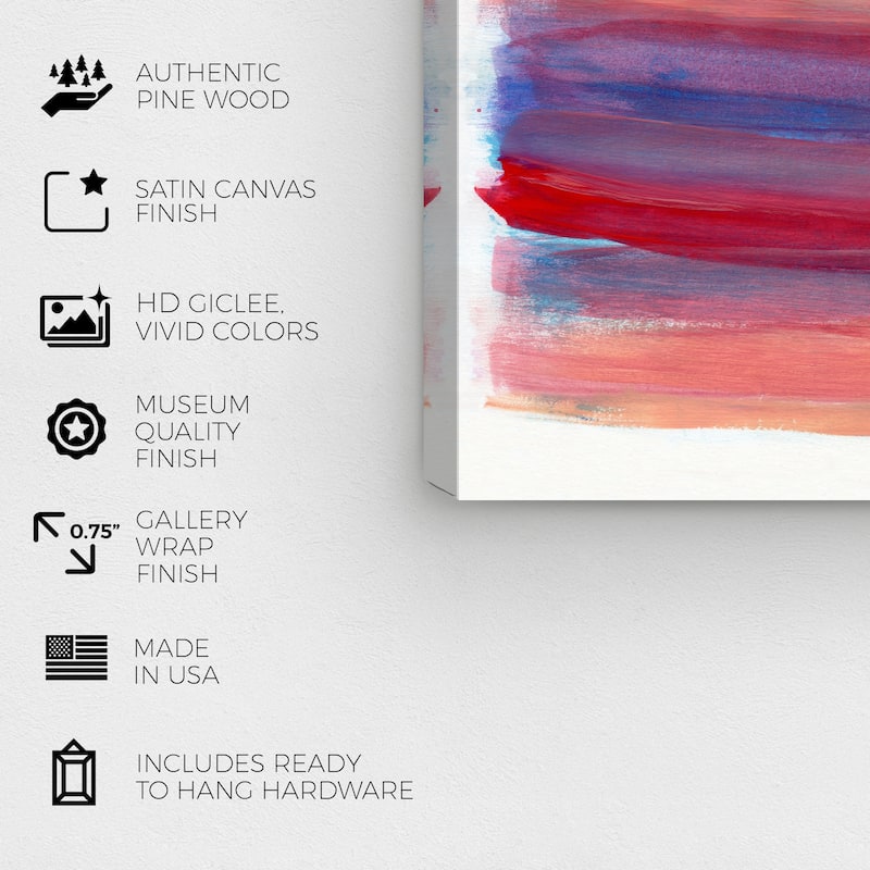 Wynwood Studio Abstract Looking at the Sunset Pink and Modern & Contemporary Wall Art Canvas Print
