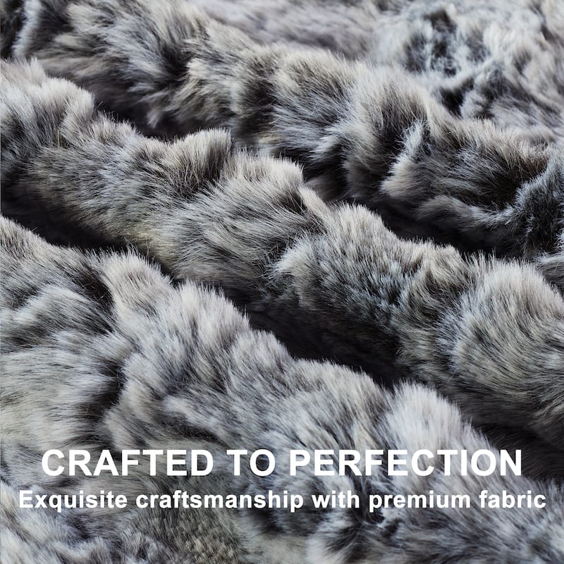 Variegated Warm Plush FauxFur Throw Cozy and Furry Blankets for Sofa