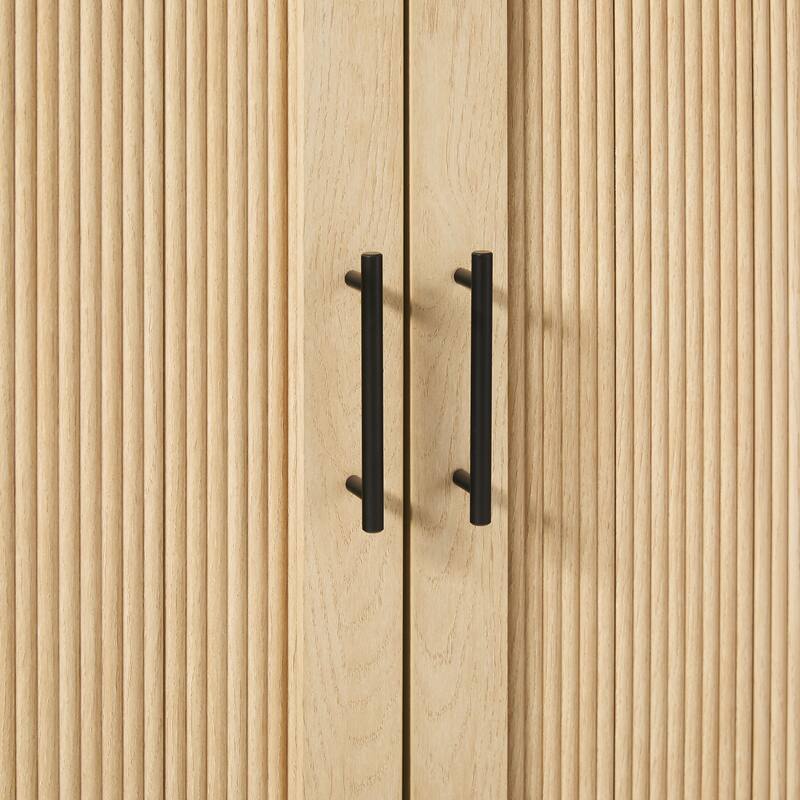 Walker Edison Modern Arched Bookshelf Cabinet with Reeded Doors