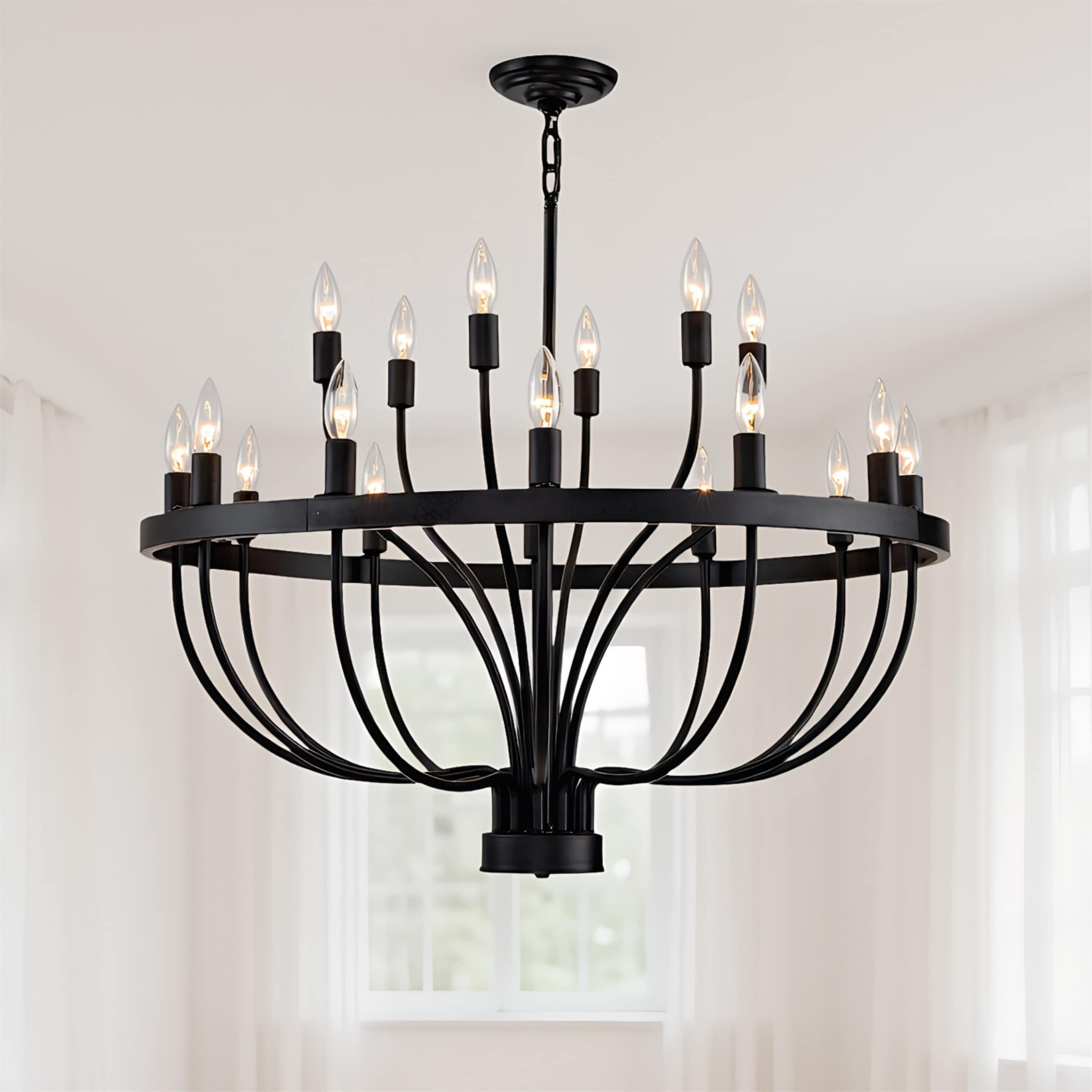 18-Light Floral Chandelier, 31.5" Dimmable Pendant Light,Light Fixture