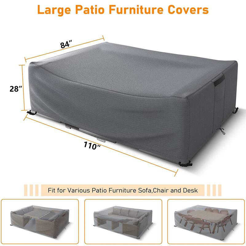 Heavy Duty Patio Furniture Cover Outdoor Rectangular Table and Chair Set Cover Waterproof