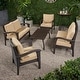 preview thumbnail 2 of 14, Honolulu Outdoor 5-piece Wicker Chat Set with Cushions by Christopher Knight Home