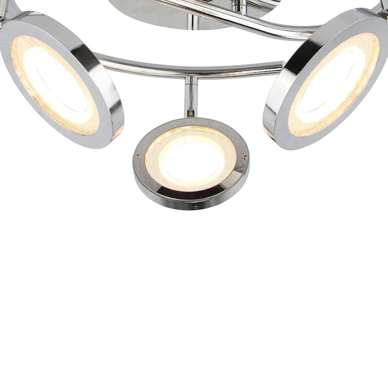 LED Flush Mount Ceiling light 12"W x 7.25"H - Chrome