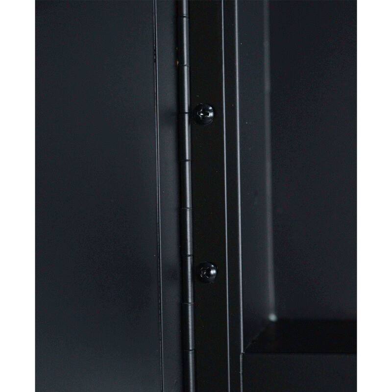 Metal Framed Wall-Mount Bathroom Medicine Cabinet with Mirror, Large Storage Space, Black Iron Powder Material