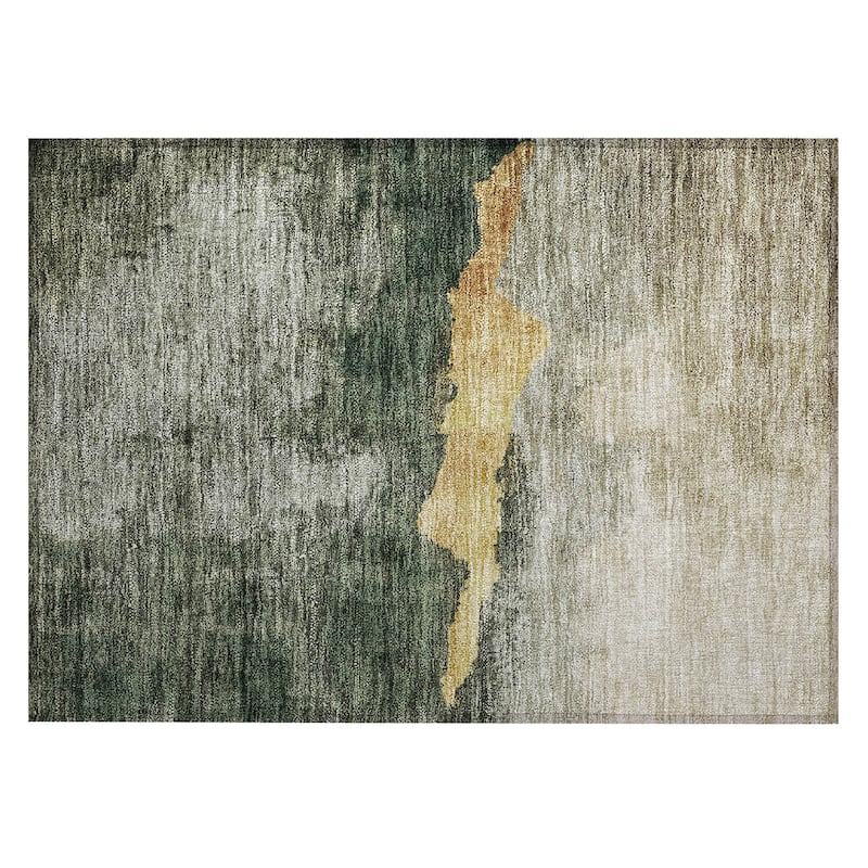 Machine Washable Indoor/ Outdoor Modern Contemporary Chantille Rug