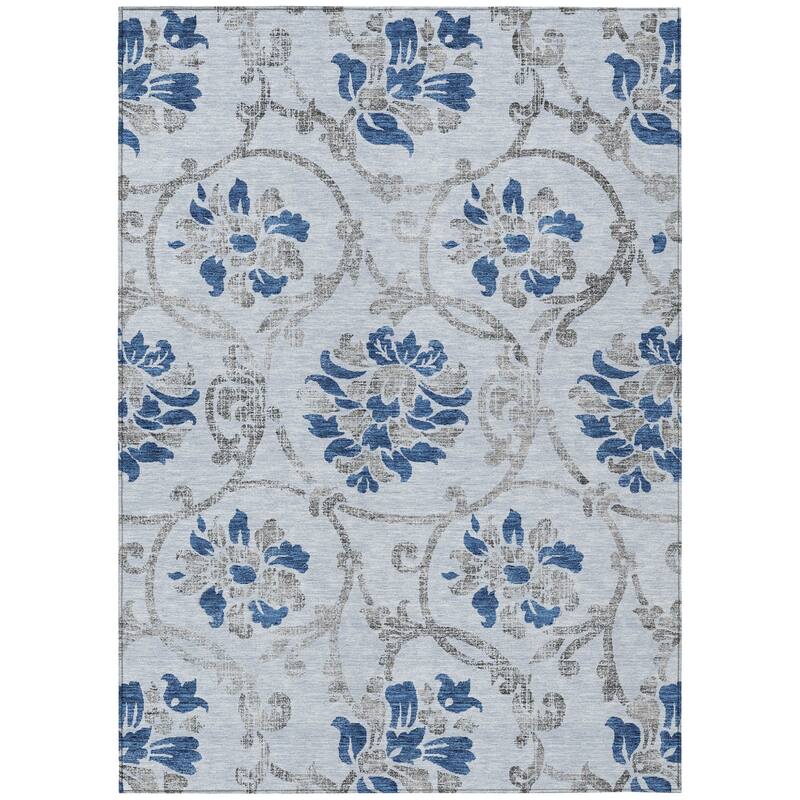 HomeRoots Floral Traditional Rectangle Outdoor Rug