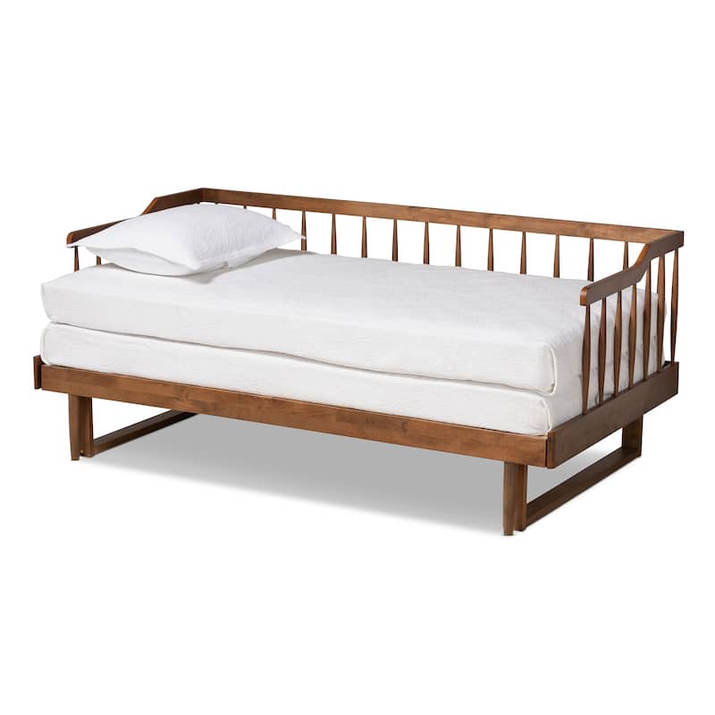 Muriel Modern and Transitional Expandable Twin to King Spindle Daybed