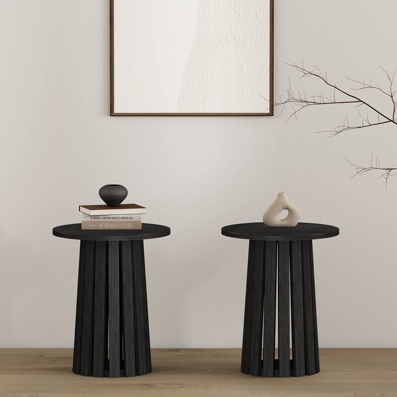 Manhattan Comfort Layla End Table - Set of 2 - Black