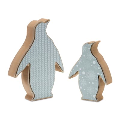 Penguin Christmas Tabletop Decorations - 8" - Set of 2