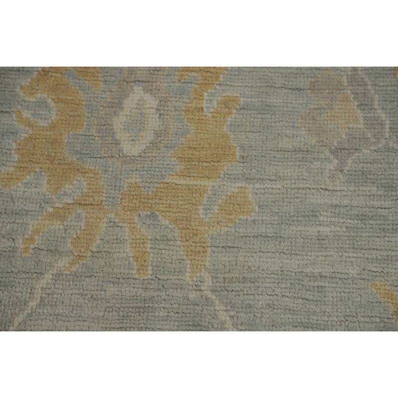 All-Over Gray Floral Oushak Vegetable Dye Area Rug, Floral geometric Carpet - 9' 11'' X 8' 3''
