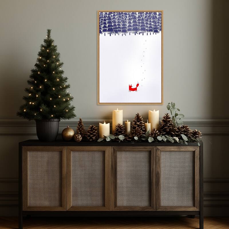 Alone In The Forest by Robert Farkas Framed Canvas Wall Art Print - Sylvie Natural