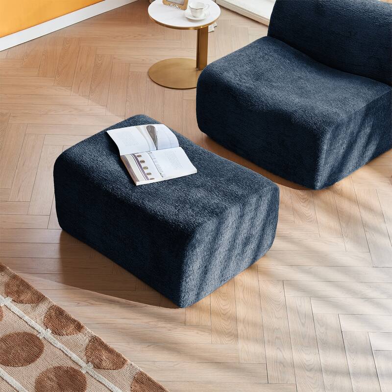 Comfortable and Space-Saving Single Foam Compression Sofa Chair with Footrest + Pillow