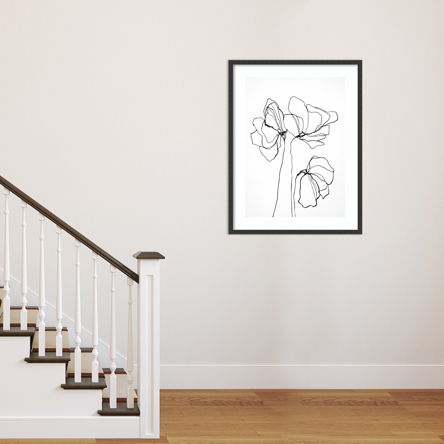 Fine Line 6 (Flower) by Design Fabrikken Framed Wall Art Print - Overstock  - 32867908