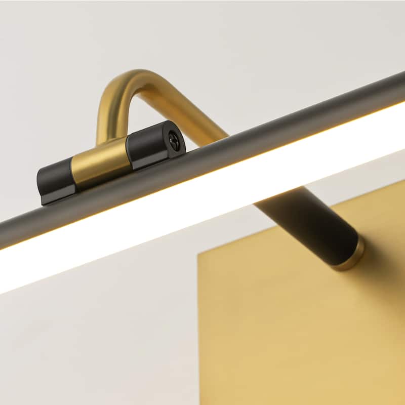 25.9" Modern Gold/Black Linear Bathroom Vanity Light LED Picture Lights for Wall - 25.9 in. W x 4.3 in. H x 8.2 in. D