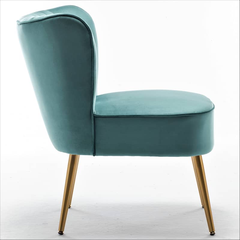 Sauter 23.2" Wide Mid-Century Modern Microfiber Accent Chair with Metal Leg