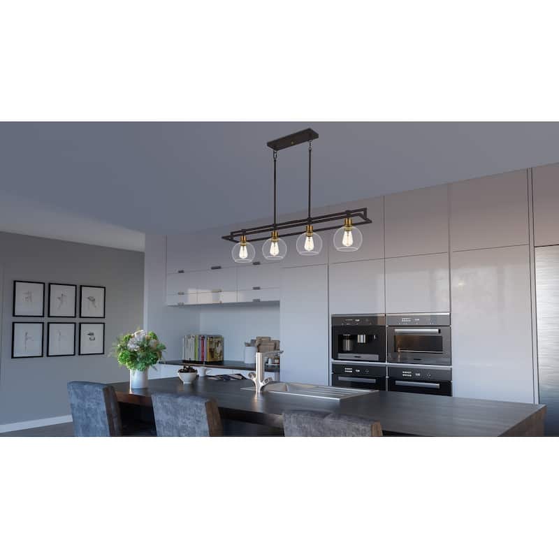 Dobbs 4-Light Island Chandelier in Old Bronze