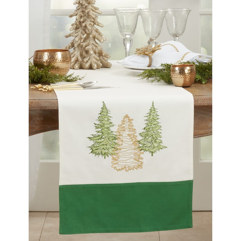Holiday Table Runner With Christmas Trees - 16"x72"