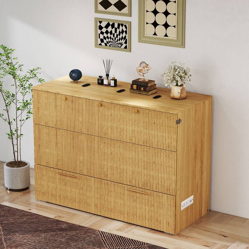 Full Size Murphy Bed with USB Port and a Large Drawer