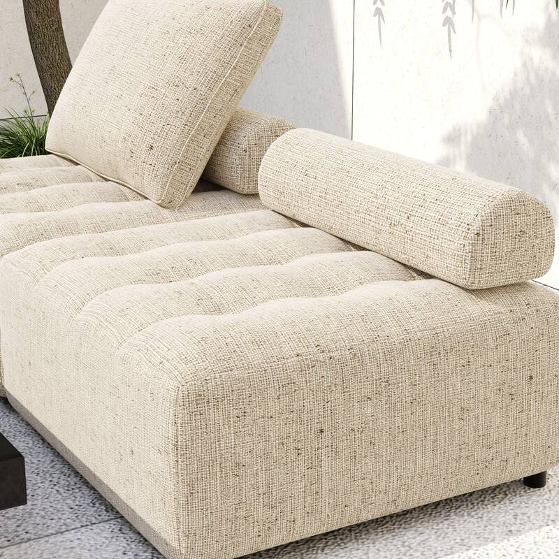 Modular Sofa with Aluminum Structure, Support and Back Cushion Cover-Removable, Fade-resistant, Waterproof Sofa Cover Included