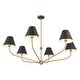 preview thumbnail 4 of 3, Xavier 6 Light Vibrant Gold + Matte Black Chandelier