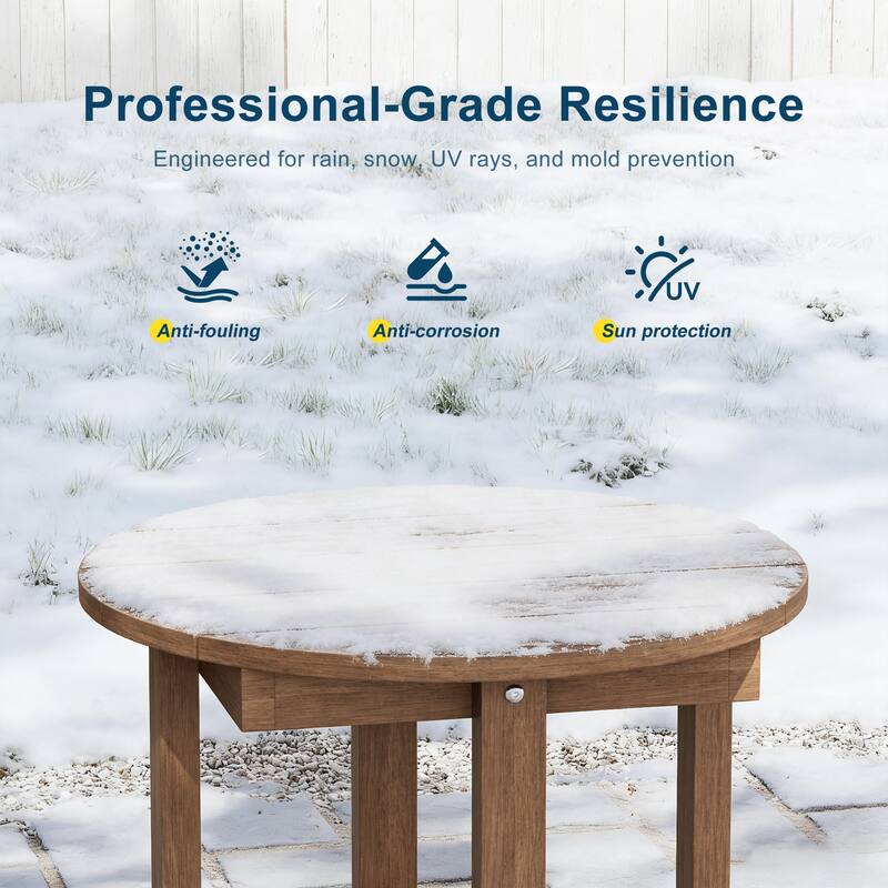 HDPE Outdoor Side Table, 220 lbs All-weather Patio End Table