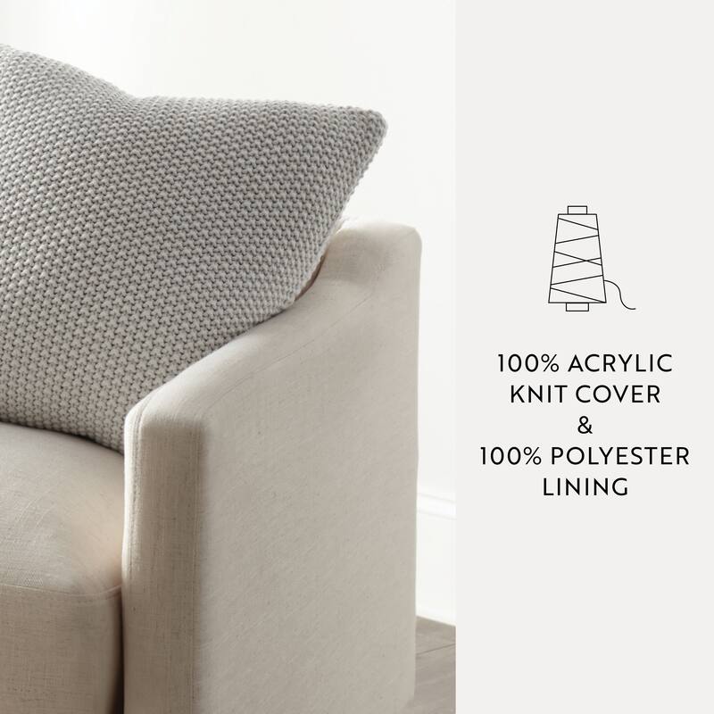 Seed Stitch Knit Acrylic Decor Throw Pillow