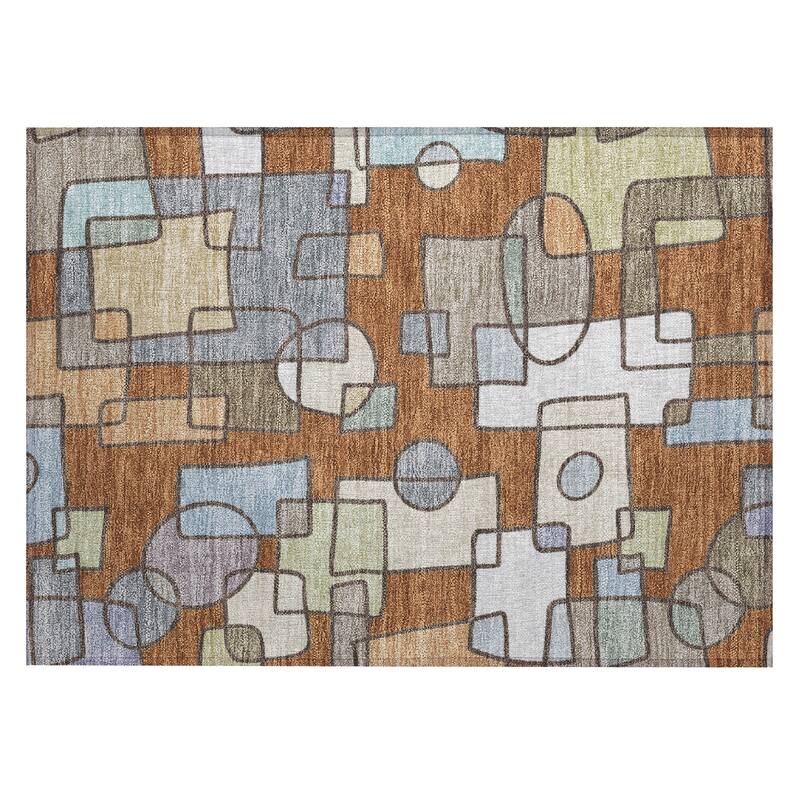 Machine Washable Indoor/ Outdoor Contemporary Prenner Chantille Rug